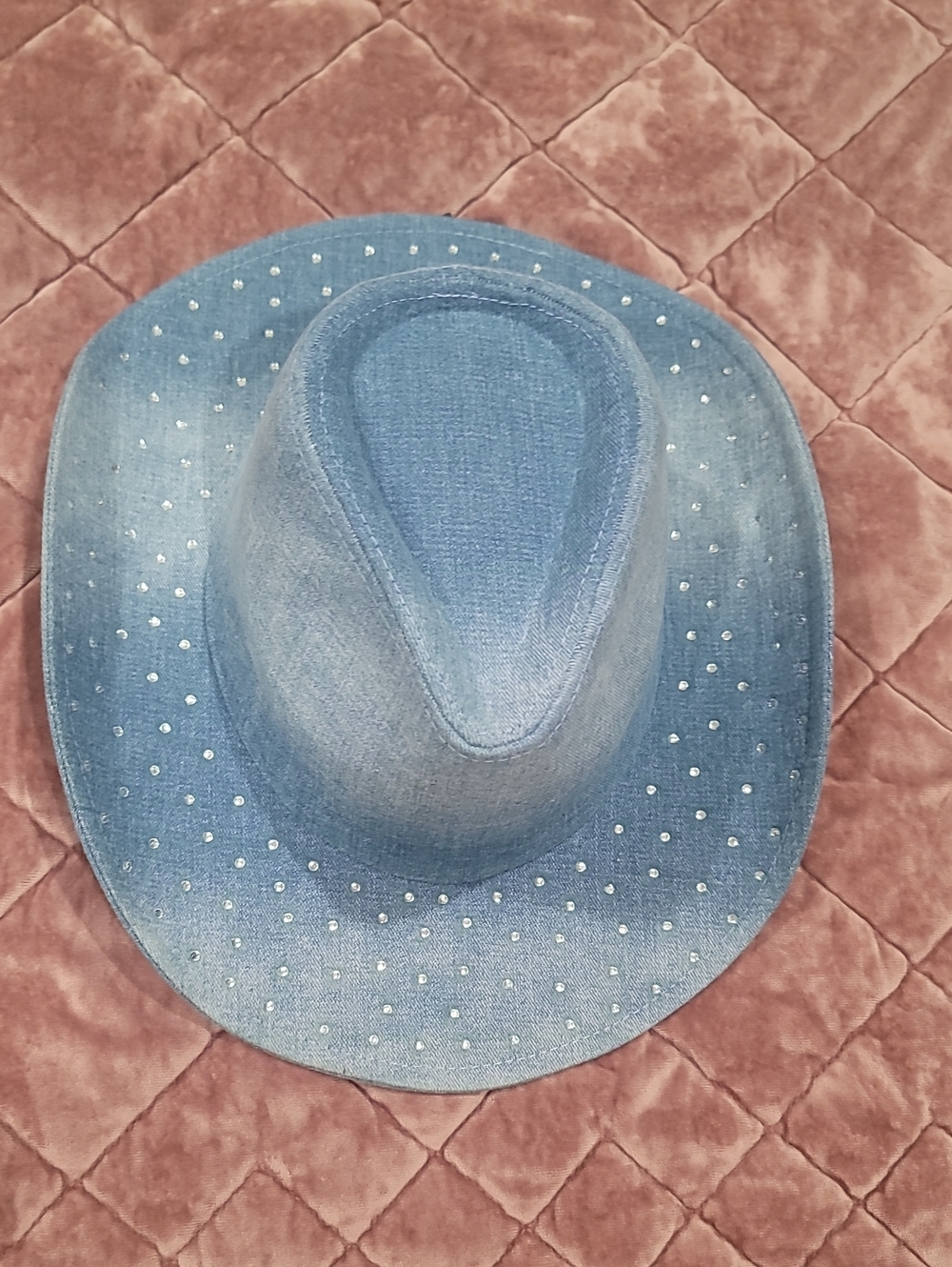 Women’s Blue Rhinestone Cowboy Hat - Stylish Western Accessory